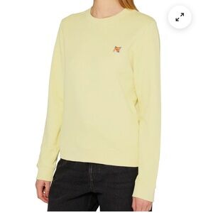 MAISON KITSUNE WOMEN'S FOX HEAD PATCH REGULAR SWEATSHIRT CHALK YELLOW